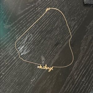 Diane Von Furstenberg Gold Script "in charge" Necklace